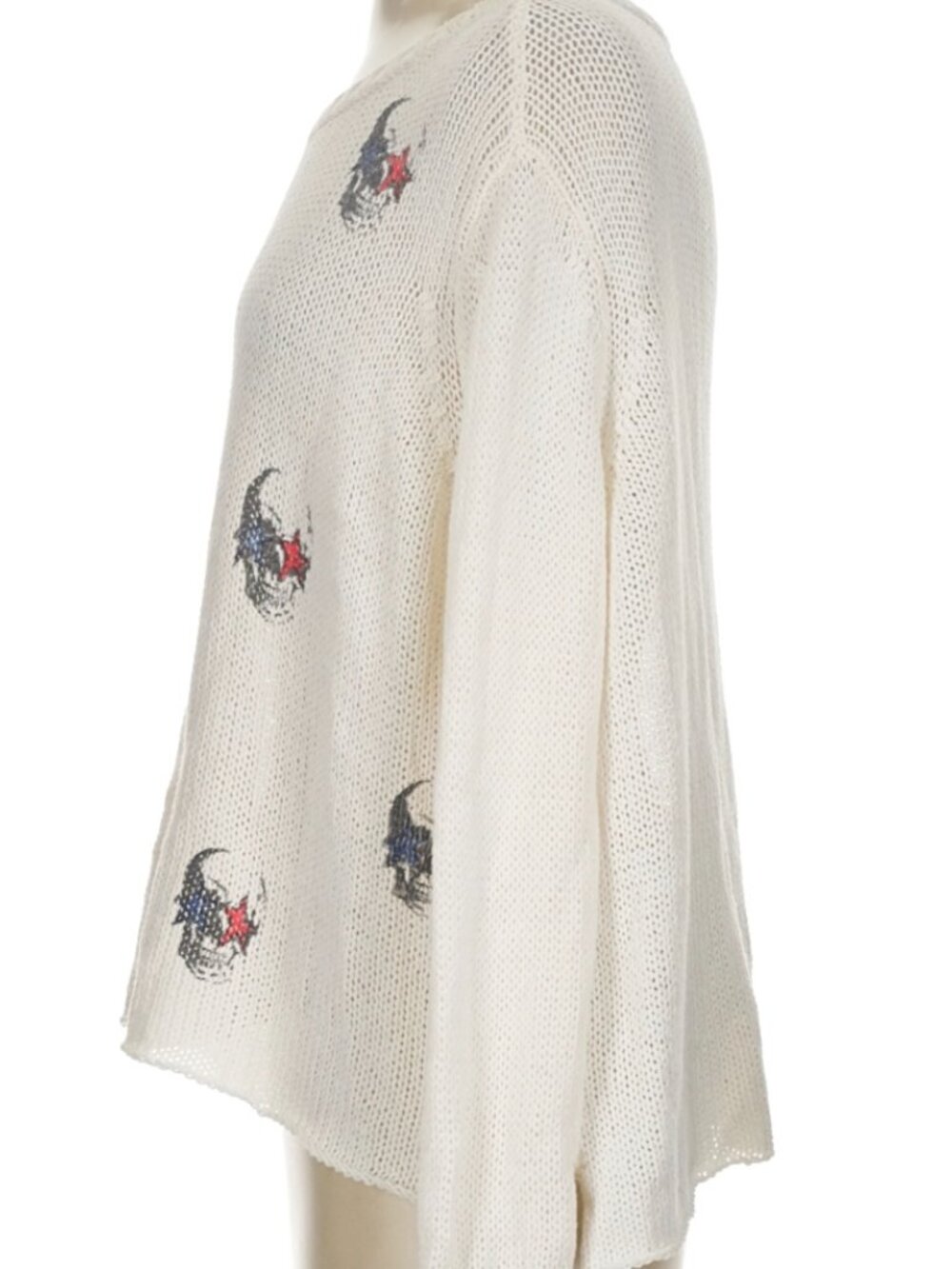 Wooden Ships Starry Eye Lightweight Crewneck Sweater Skull Coastal Patriotic XS - Picture 5 of 7